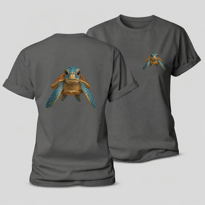 Sea Turtle Serenity Women's Cotton T-Shirt – Grey