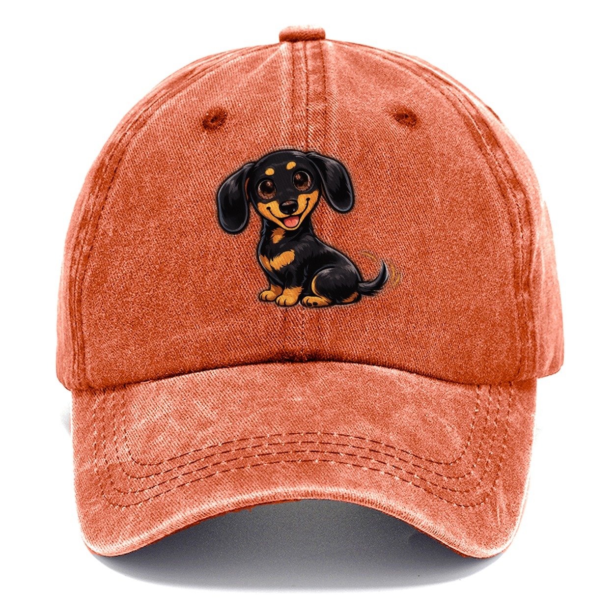 Happy Dachshund Wiggle Dance Classic Cap – Terracotta Clay