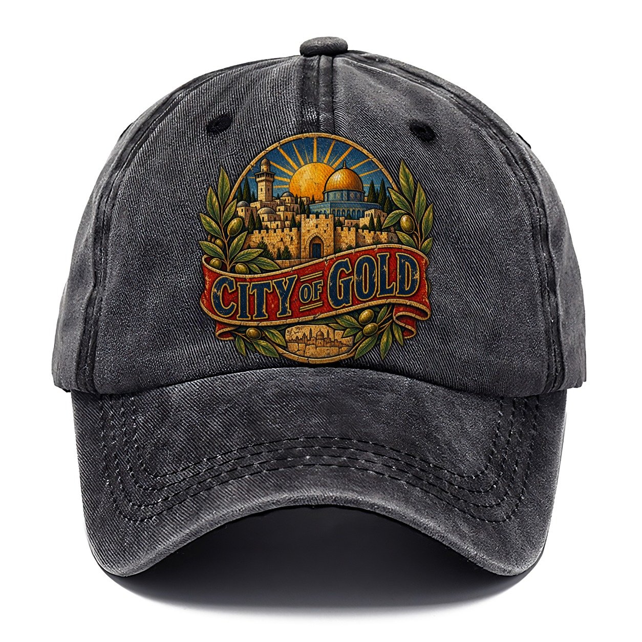 City Of Gold Lettering Jerusalem Classic Cap – Graphite