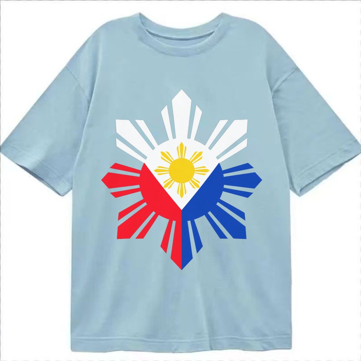 Philippines Iconic Sun And Stars Classic T-shirt – Light Blue