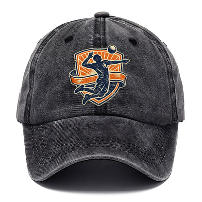 Retro Volleyball Spike Crest Classic Cap – Graphite