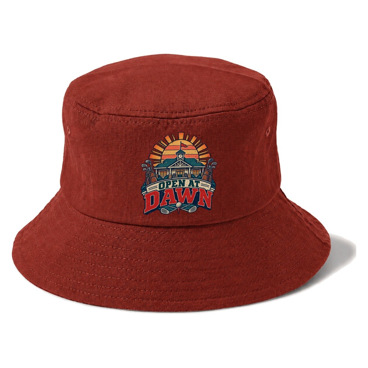Open At Dawn Golf Life Bucket Hat – Red
