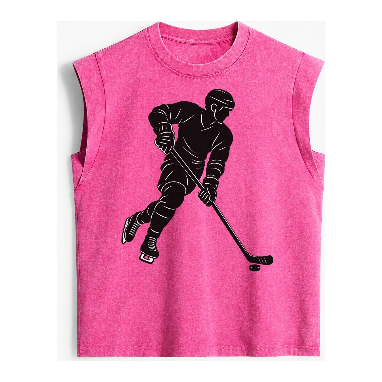 Ice Hockey Player Vintage Washed Tank – Pink