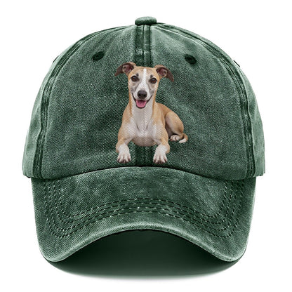 Whippet Lying Down Top Breeds Classic Cap – Forest Mist