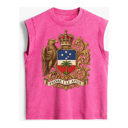 South Africa Springbok Emblem Springbok With Protea Green Go Vintage Washed Tank – Pink