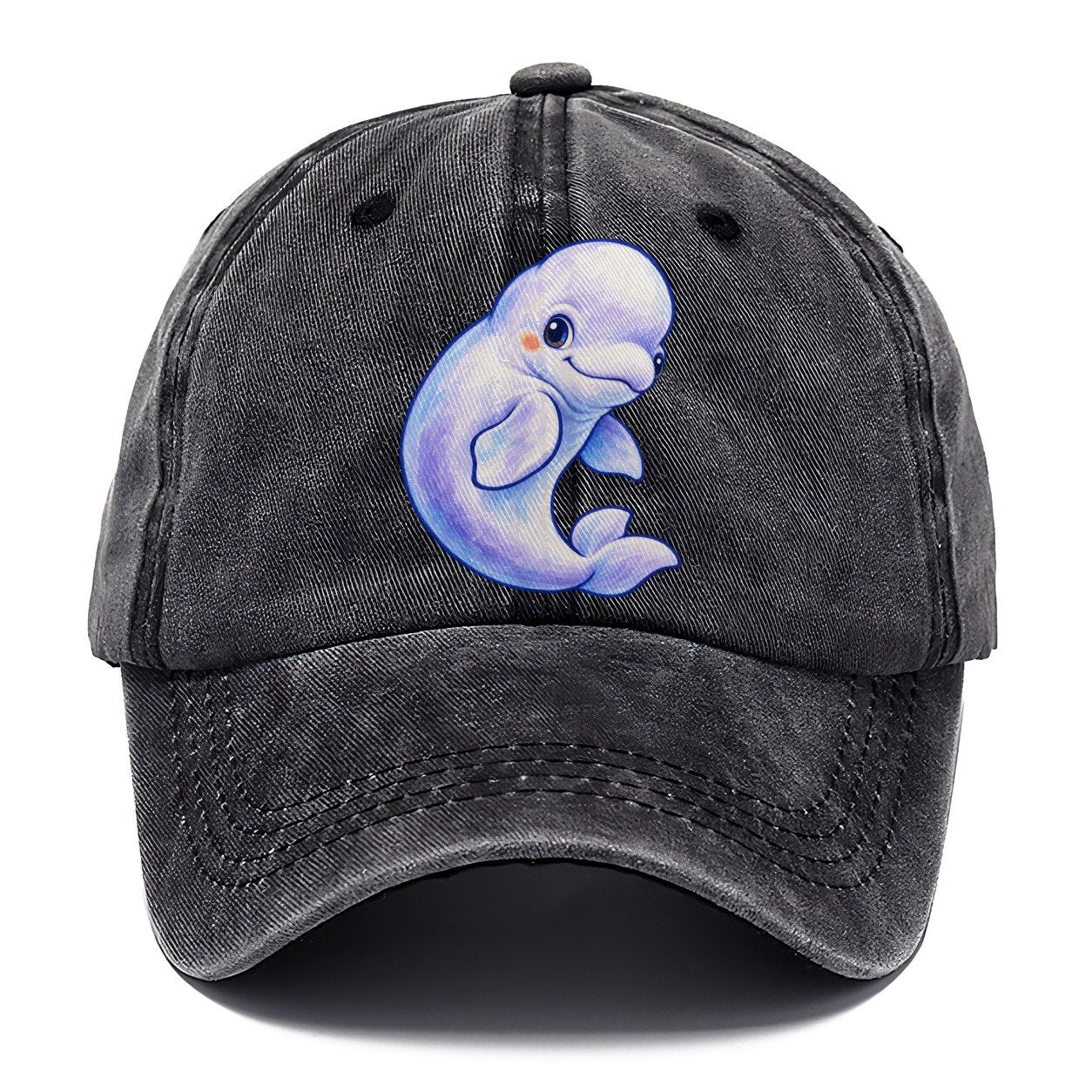 Beluga Whale Gentle Turn Sea Sprite Classic Cap – Graphite