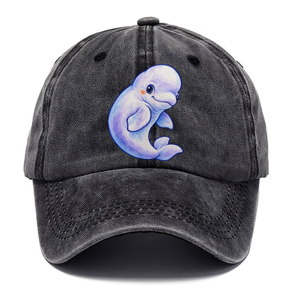 Beluga Whale Gentle Turn Sea Sprite Classic Cap – Graphite