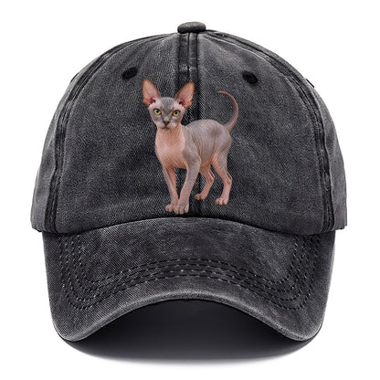 Sphynx Standing Three Quarter Realistic Cat Portrait Classic Cap – Graphite