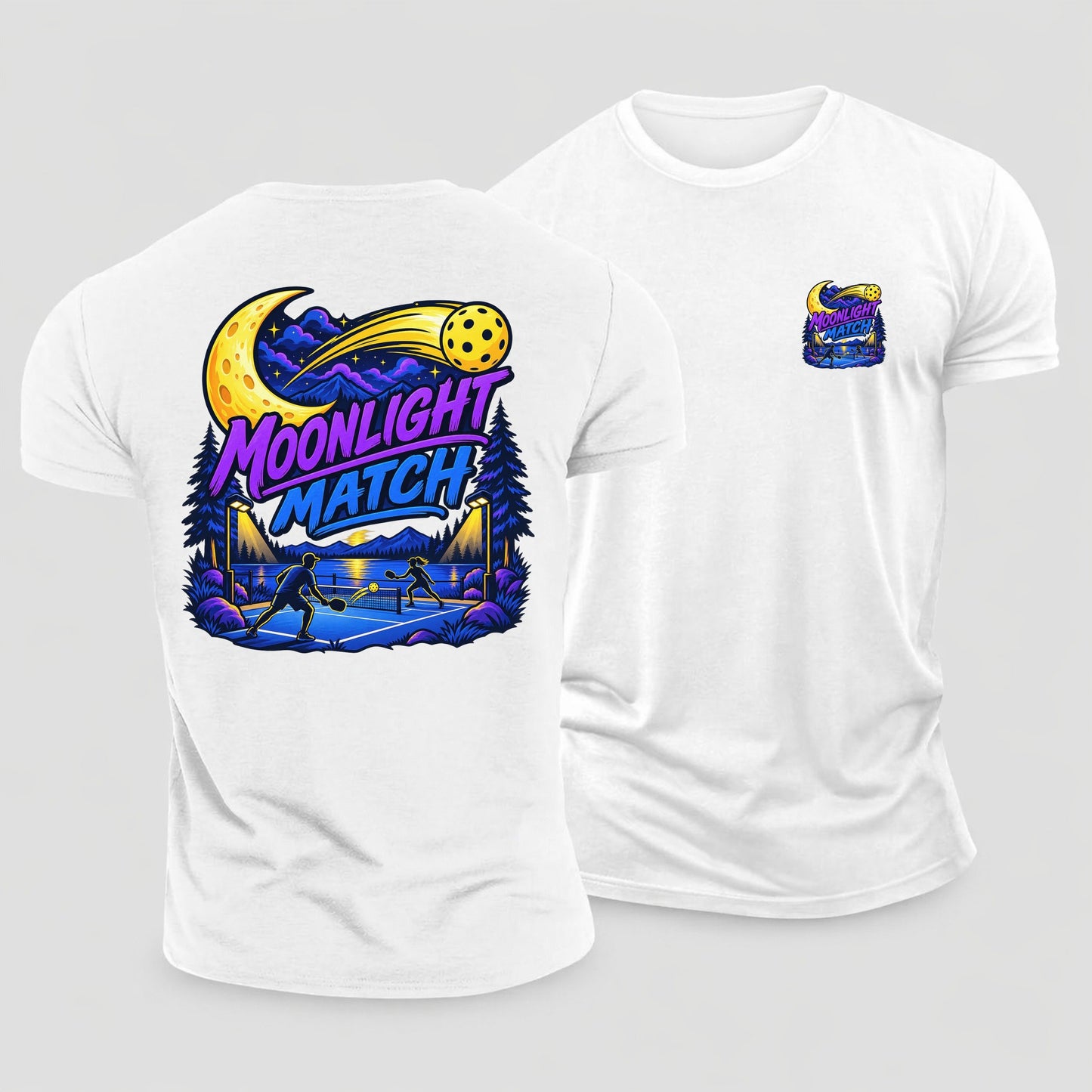 Moonlight Match Pickleball Life Cotton T-Shirt – White