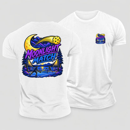 Moonlight Match Pickleball Life Cotton T-Shirt – White