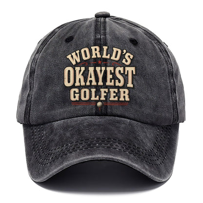 World S Okayest Golfer American Wit Classic Cap – Graphite