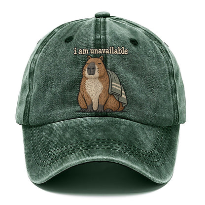 I Am Unavailable Strongly Worded Classic Cap – Forest Mist
