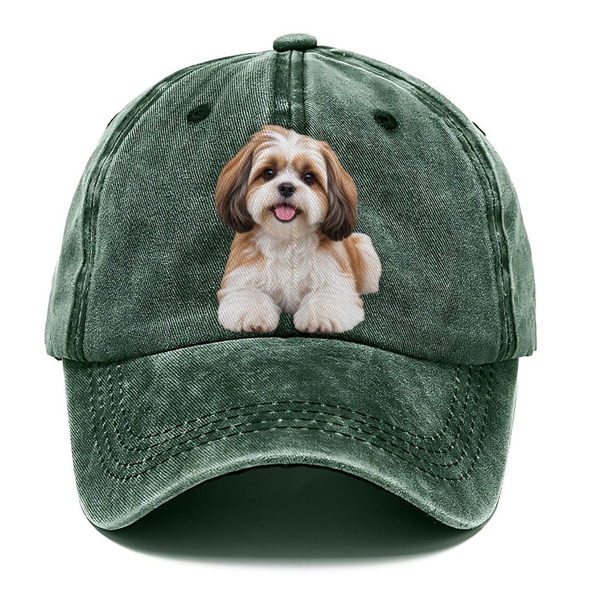 Shih Tzu Sitting Top Breeds Classic Cap – Forest Mist