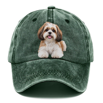 Shih Tzu Sitting Top Breeds Classic Cap – Forest Mist