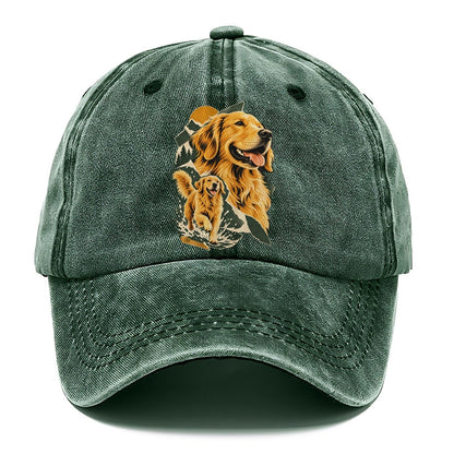 Golden Retriever Mountain Portrait Classic Cap – Forest Mist