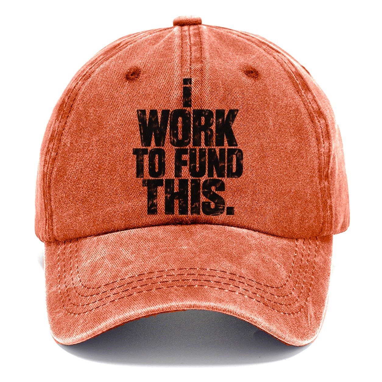 I Work To Fund This Fishing Club Classic Cap – Terracotta Clay