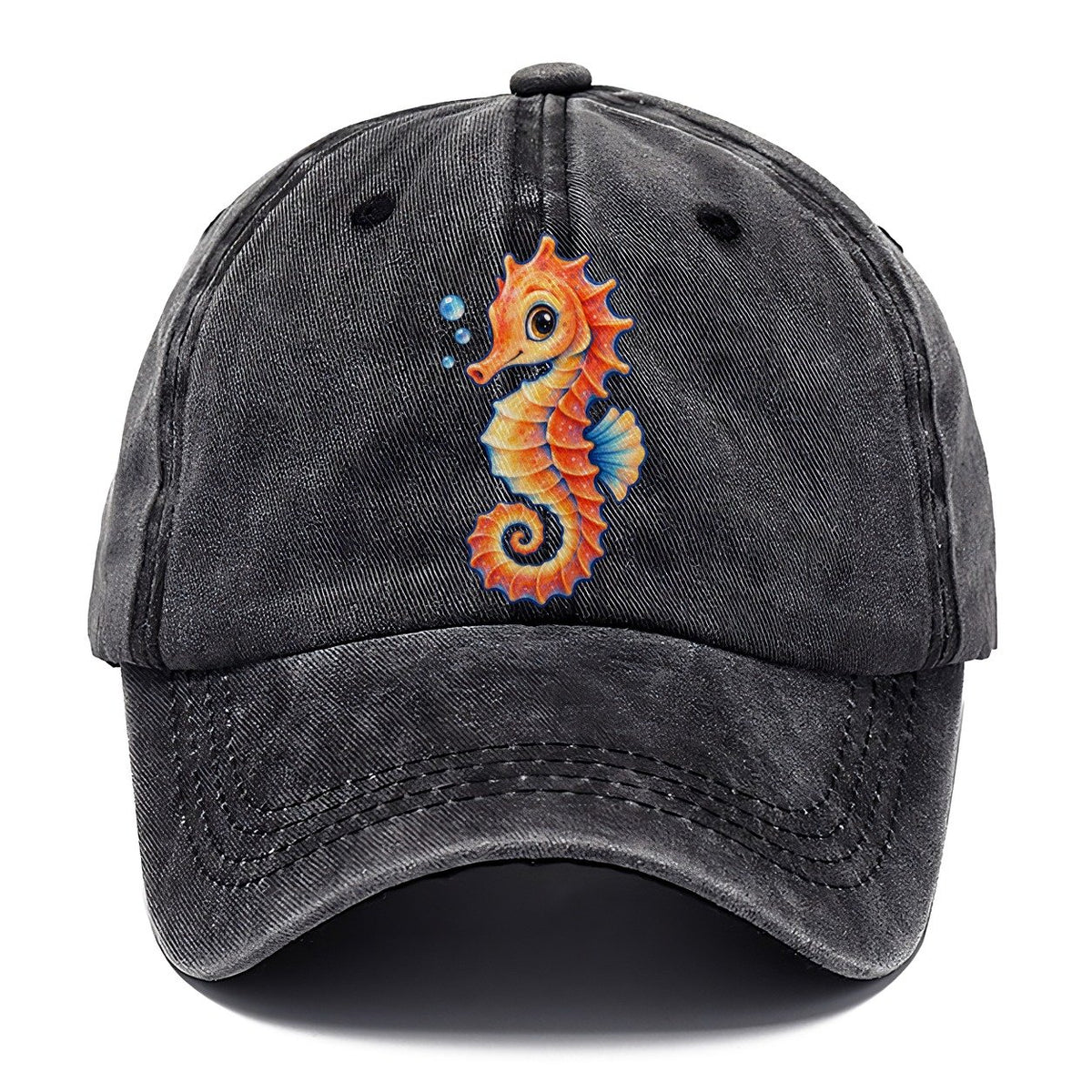 Seahorse Tail Spiral Sea Sprite Classic Cap – Graphite