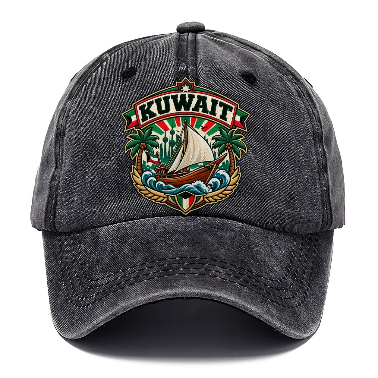 Kuwait Retro Badge Country Logos Classic Cap – Graphite