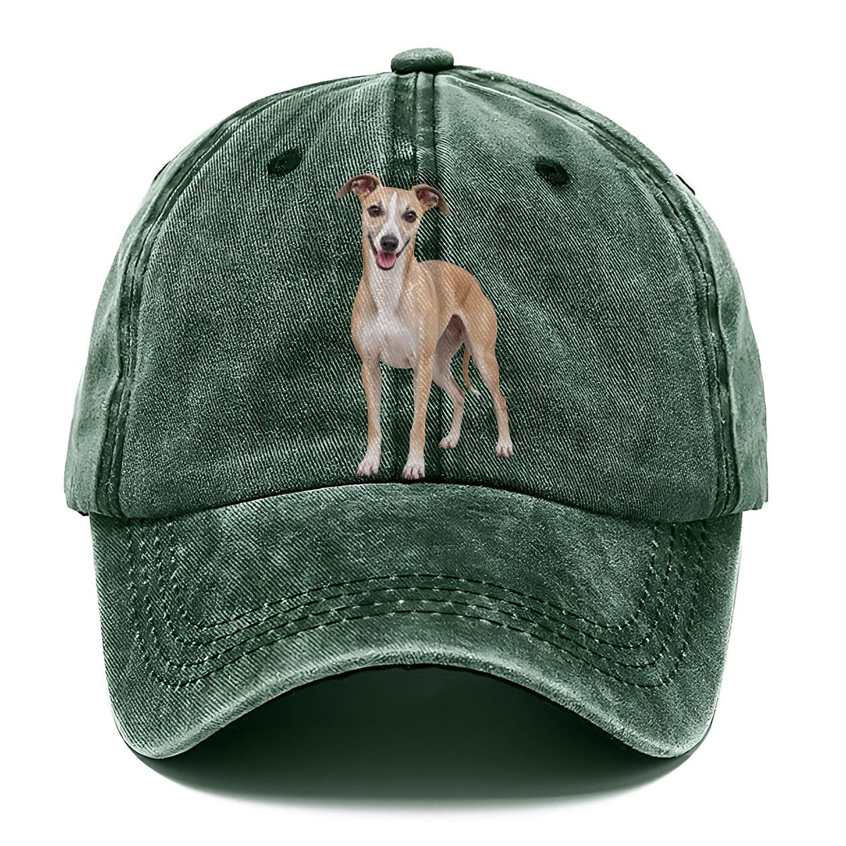 Whippet Standing Top Breeds Classic Cap – Forest Mist