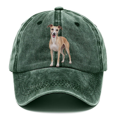 Whippet Standing Top Breeds Classic Cap – Forest Mist