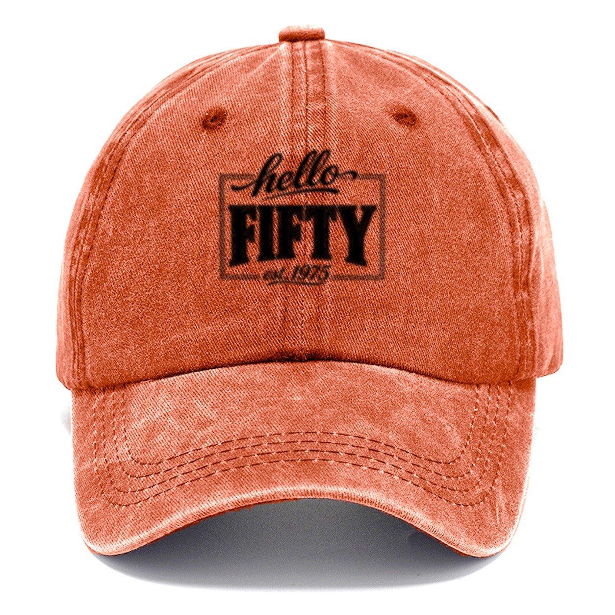 Hello Fifty Est 1975 Classic Cap – Terracotta Clay