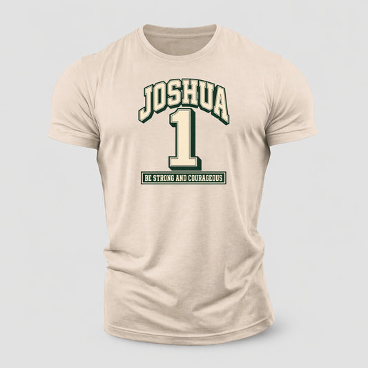 Joshua 1 Varsity Chapel Varsity Cotton T-Shirt – Sand
