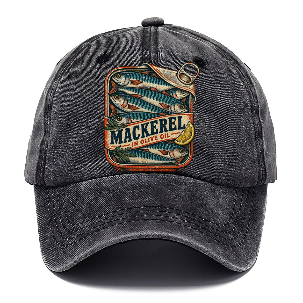 Mackerel Tin Stack Fishing Club Classic Cap – Graphite