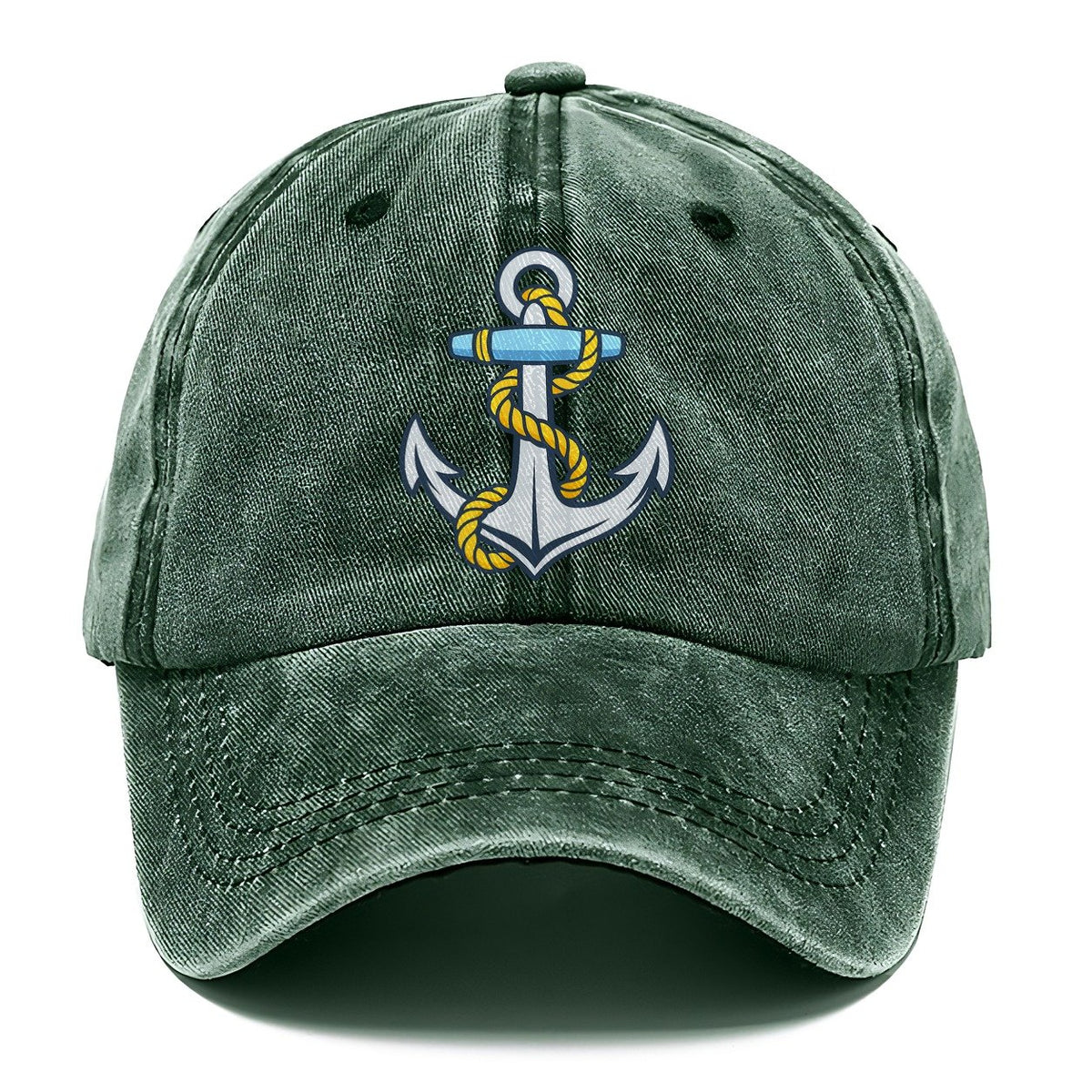 Anchor with Golden Rope Classic Cap – Forest Mist