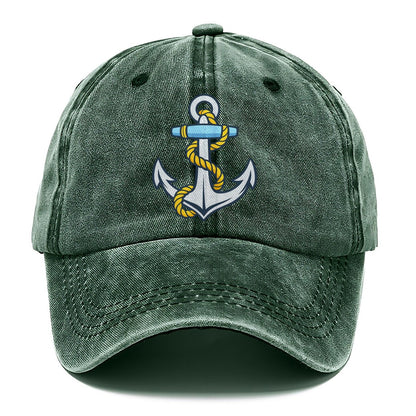Anchor with Golden Rope Classic Cap – Forest Mist