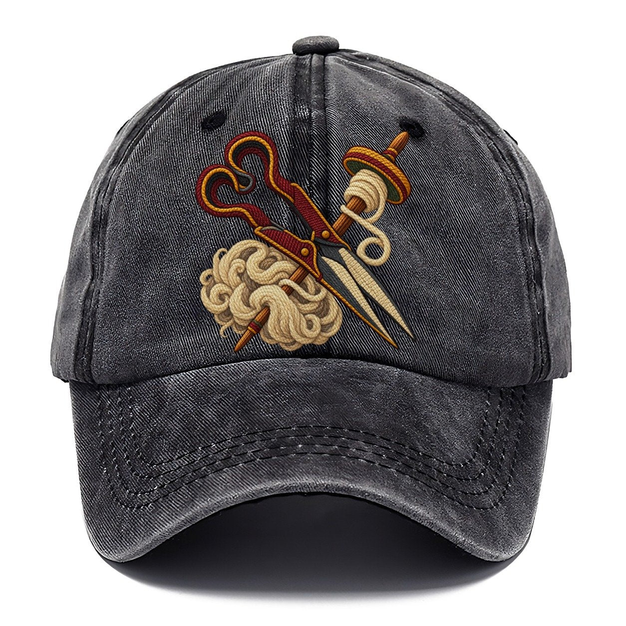 Welsh Wool Shears Spindle And Fleece Uk Culture Heritage Classic Cap – Graphite