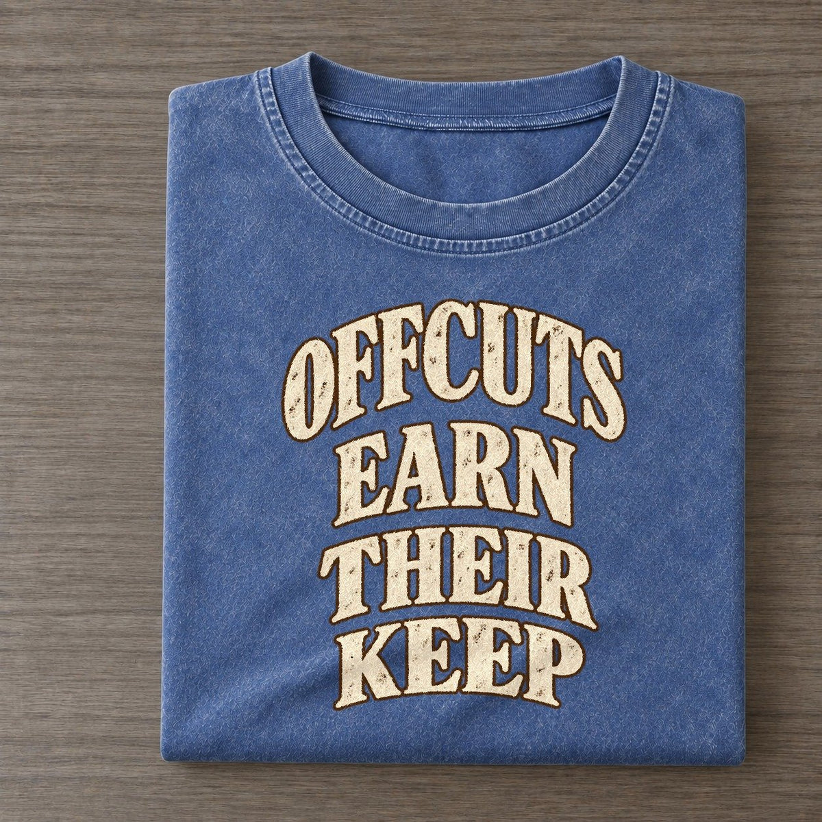 Offcuts Earn Their Keep Character Club Vintage T-shirt – Washed Blue