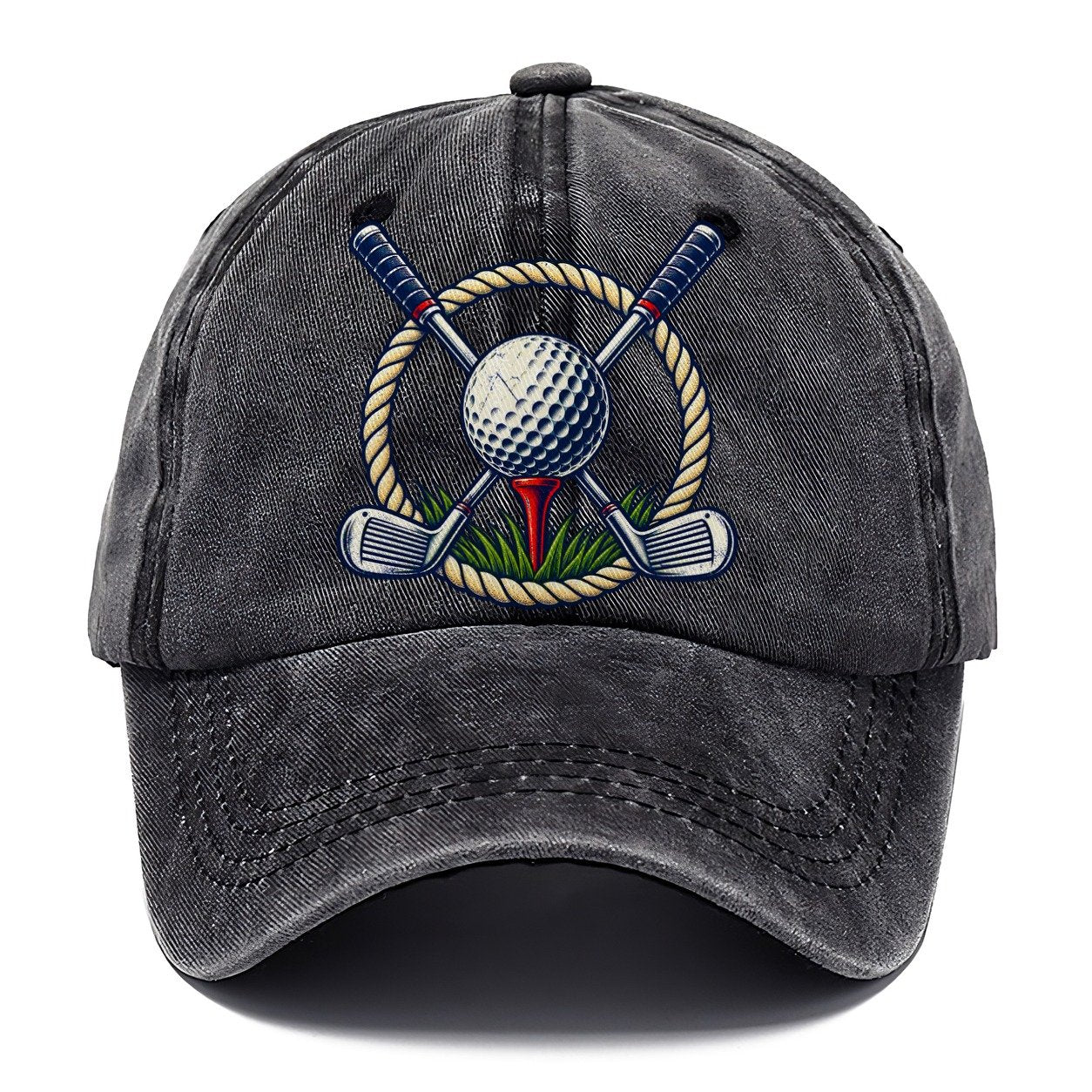 Crossed Clubs Crest Golf Life Classic Cap – Graphite