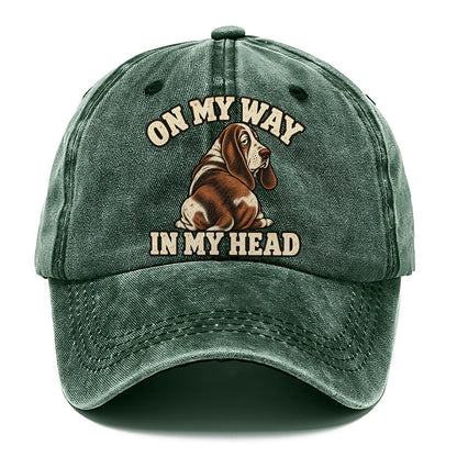 Basset Travelling In Thought Character Club Classic Cap – Forest Mist