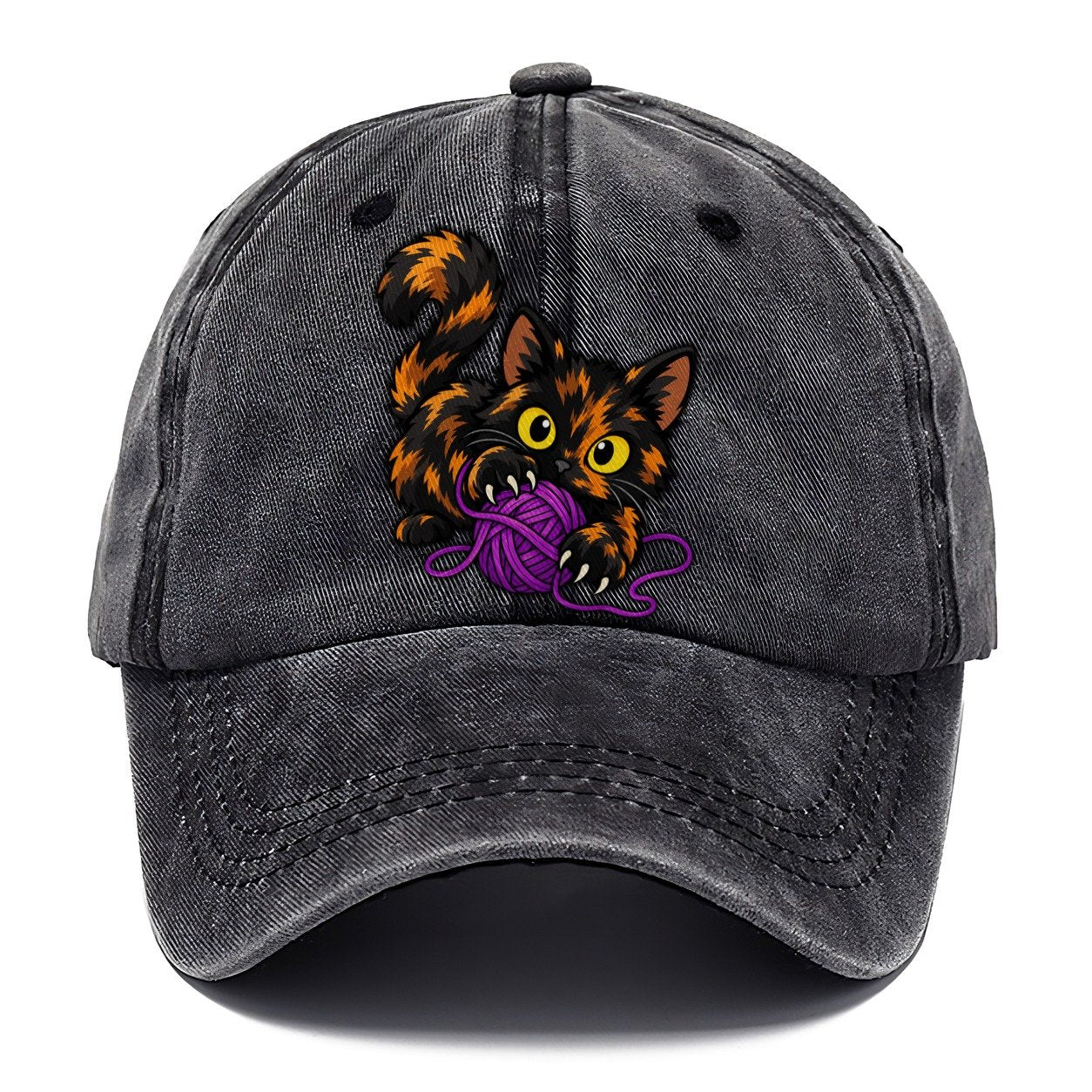 Tortoiseshell Playing Yarn Peeking Cats Classic Cap – Graphite
