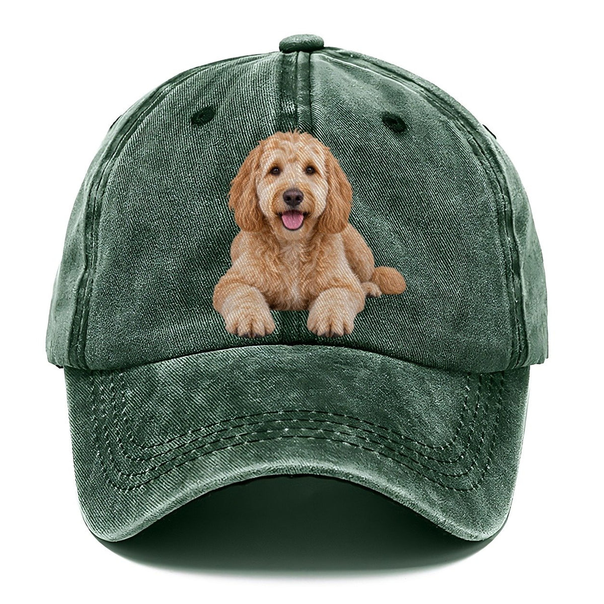 Goldendoodle Lying Down Top Breeds Classic Cap – Forest Mist