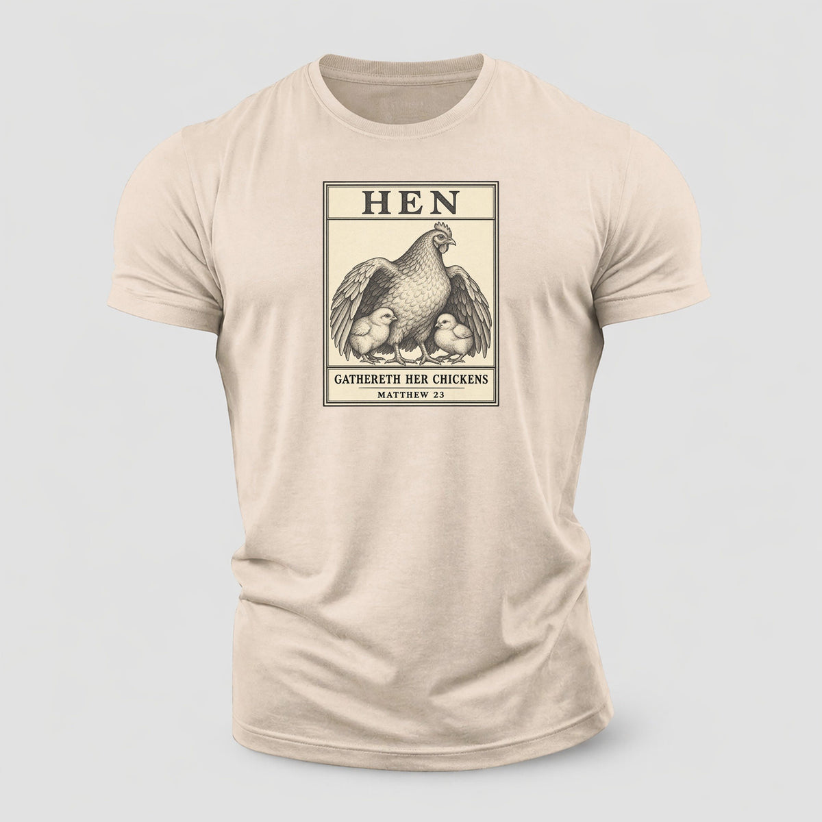Hen Specimen Plate Creature Canticle Cotton T-Shirt – Sand