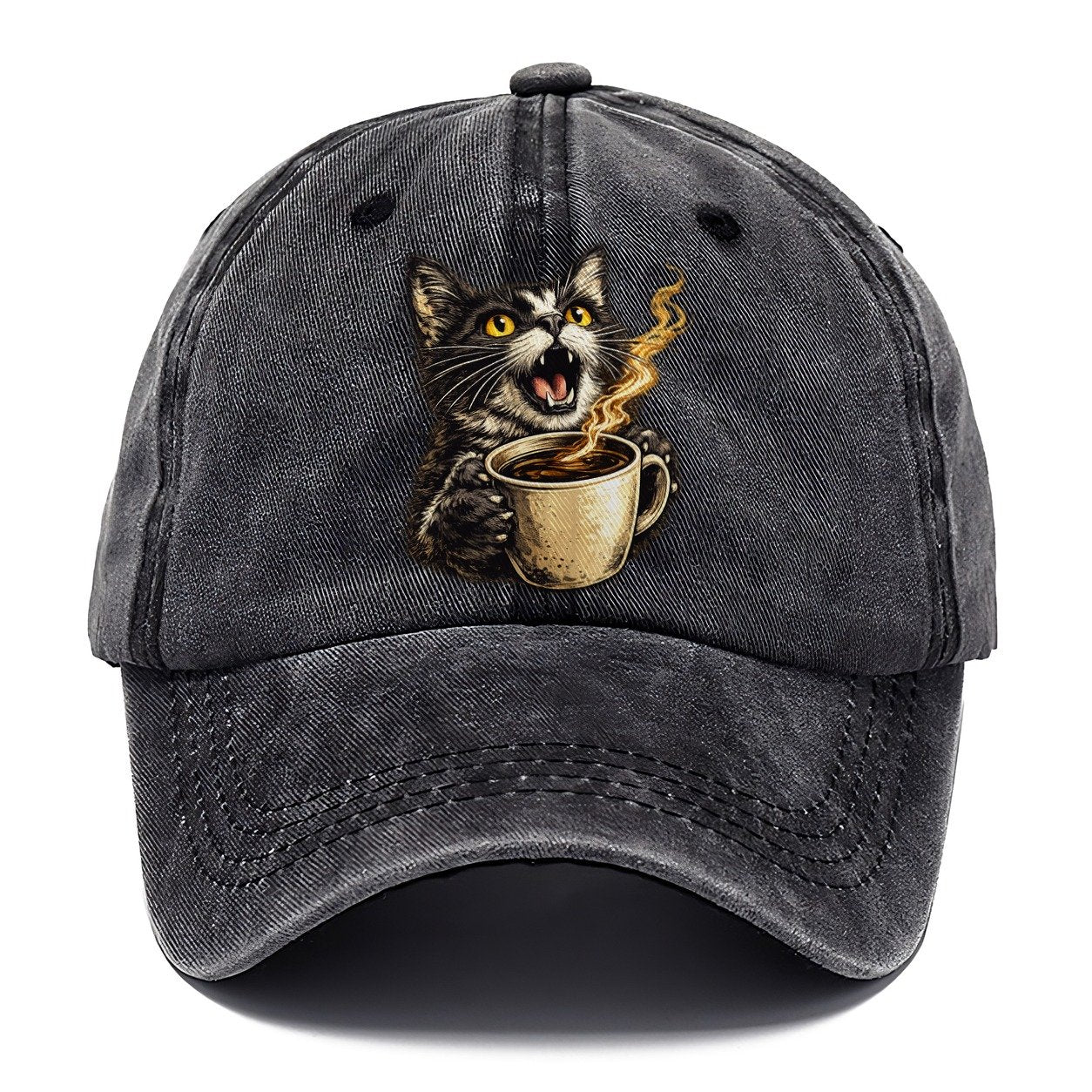 Premium Caffeinated Black Cat Classic Cap – Graphite