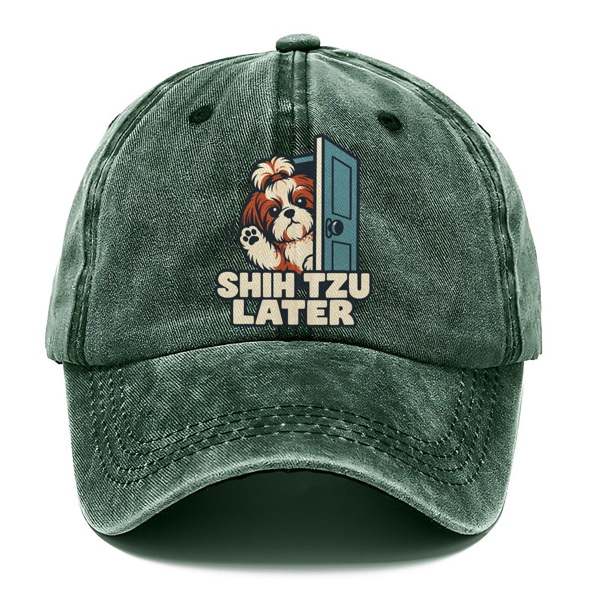 Shih Tzu Later Familiar Punchlines Classic Cap – Forest Mist