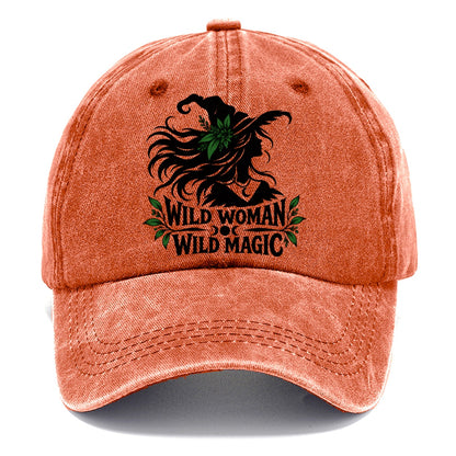 Wild Woman Wild Magic Slogan Witch Magic Classic Cap – Terracotta Clay
