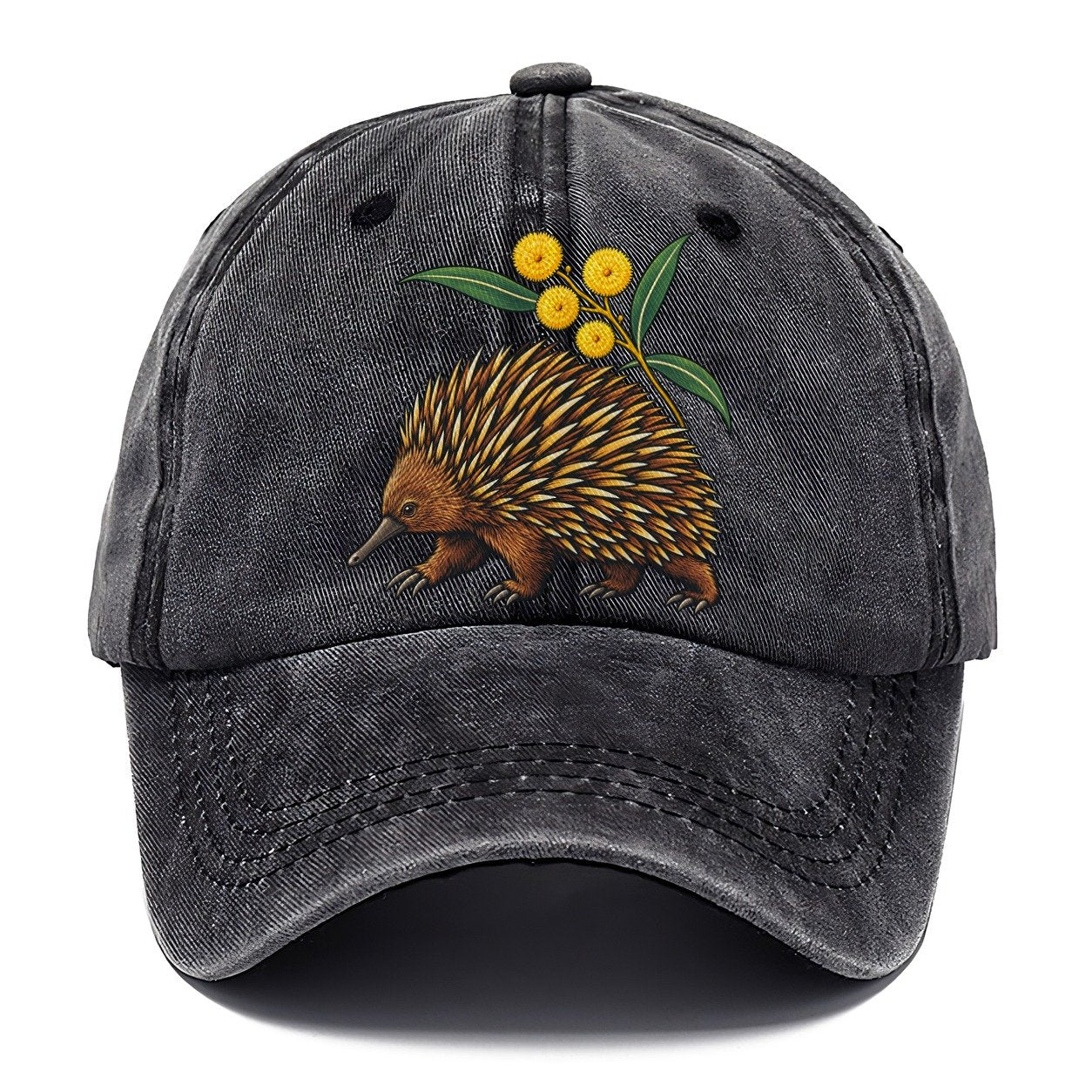 Short Beaked Echidna And Golden Wattle Australia Cultural Icons Classic Cap – Graphite