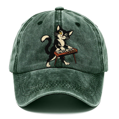 Black Cat Night Pianist Sundown Familiars Classic Cap – Forest Mist