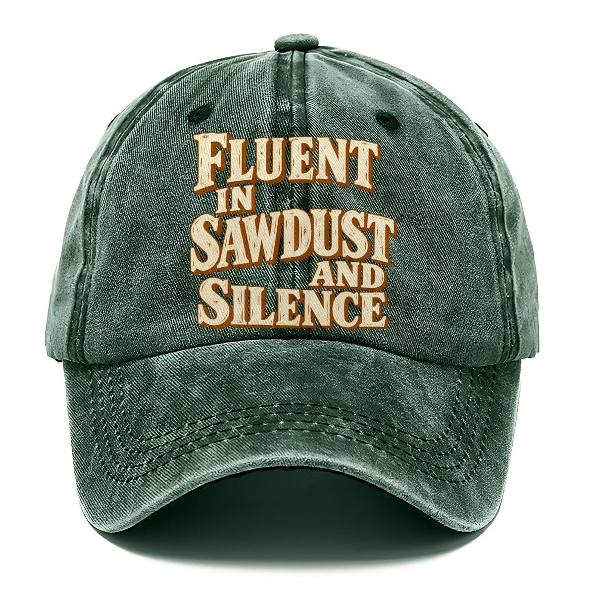 Fluent in Sawdust and Silence Handcrafted Classic Cap – Forest Mist