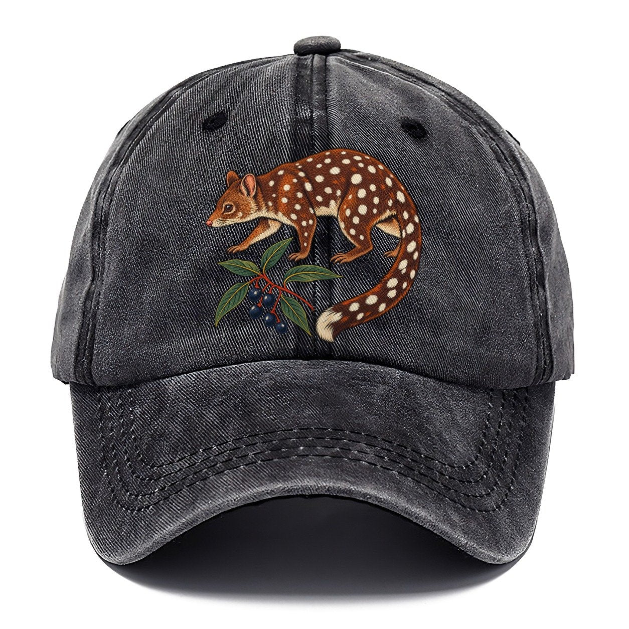 Spotted Tail Quoll And Mountain Pepper Berries Australia Cultural Icons Classic Cap – Graphite