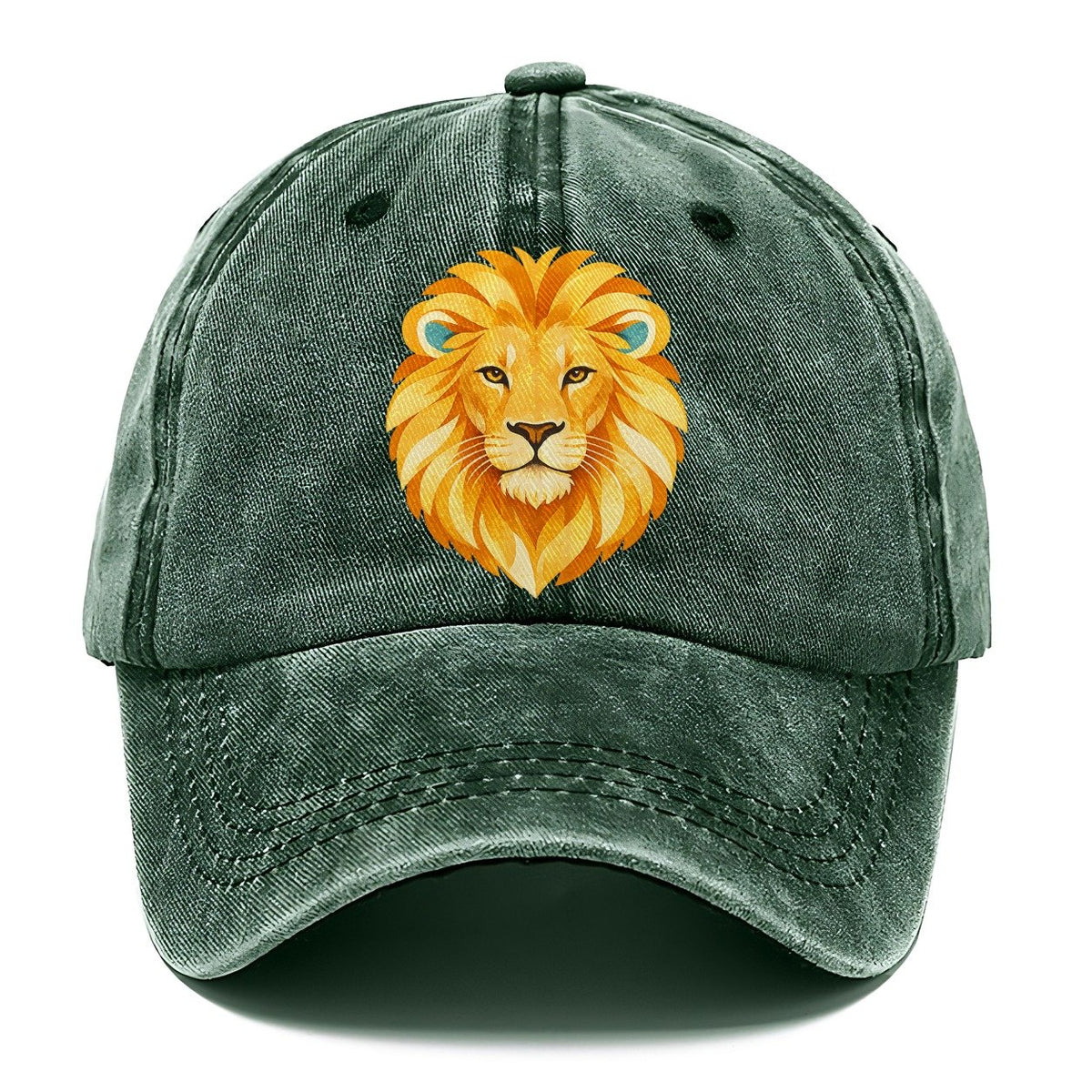 Golden Lion Head Classic Cap – Forest Mist