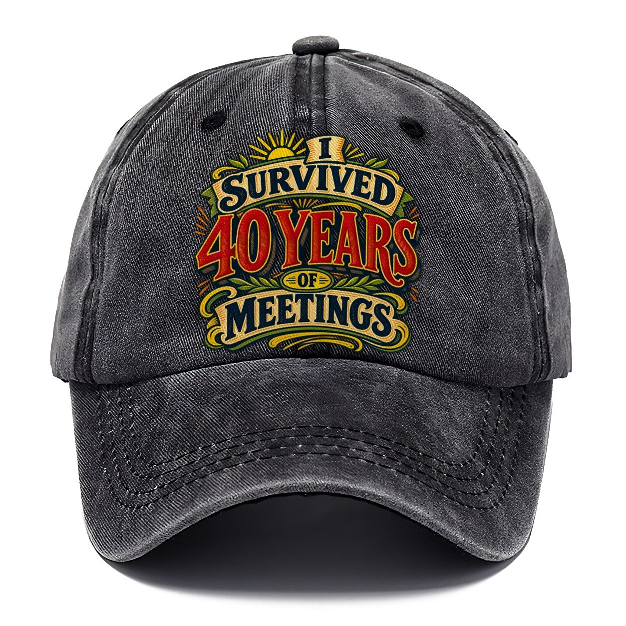 I Survived 40 Years Of Meetings Retired Living Classic Cap – Graphite