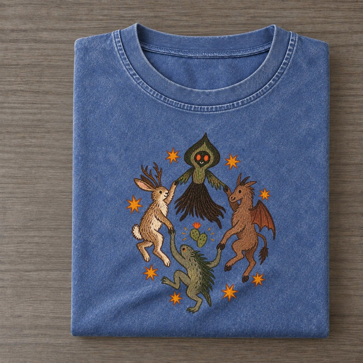 Backwoods Jig Cryptid Hoedown Vintage T-shirt – Washed Blue