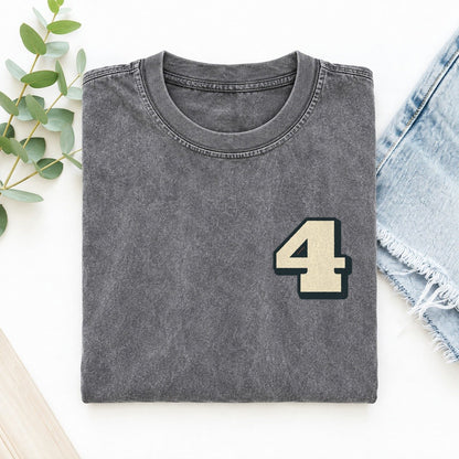 Number 4 Left Chest Vintage T-shirt – Grey