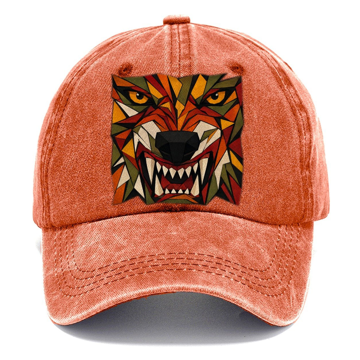 Wolf Snarl Close Up Classic Cap – Terracotta Clay