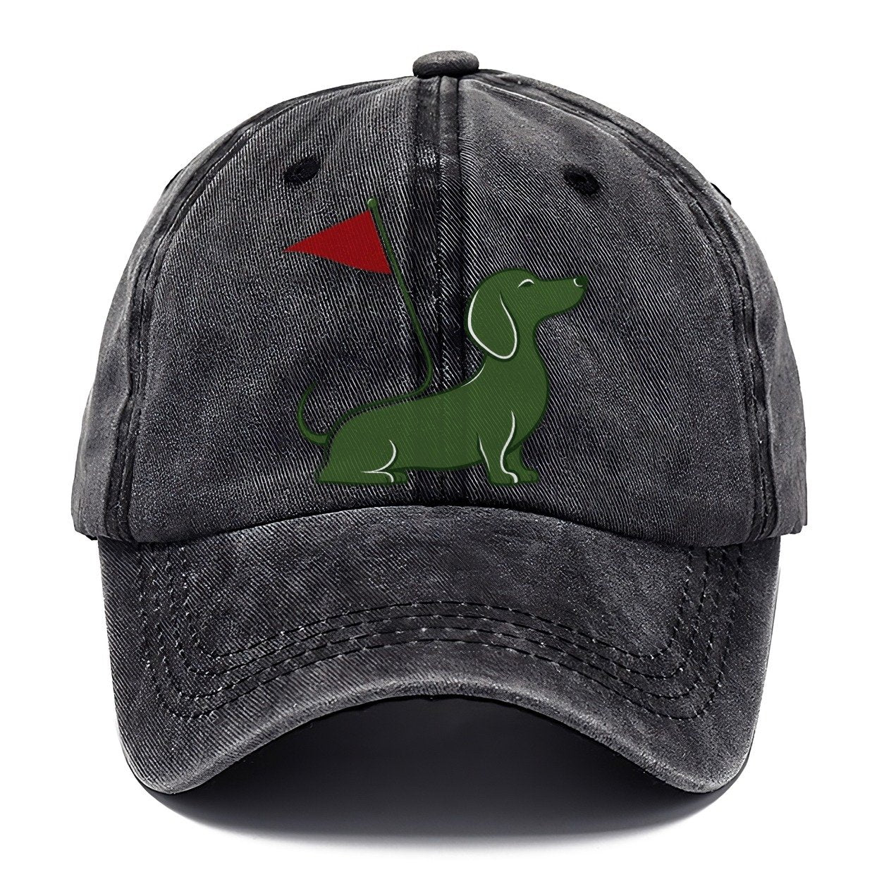 Golf Dachshund Flag Classic Cap – Graphite