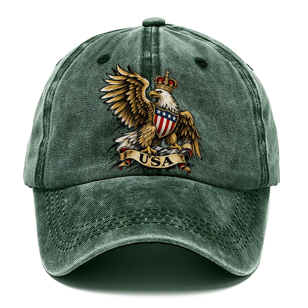 Crowned Eagle USA Shield Classic Cap – Forest Mist